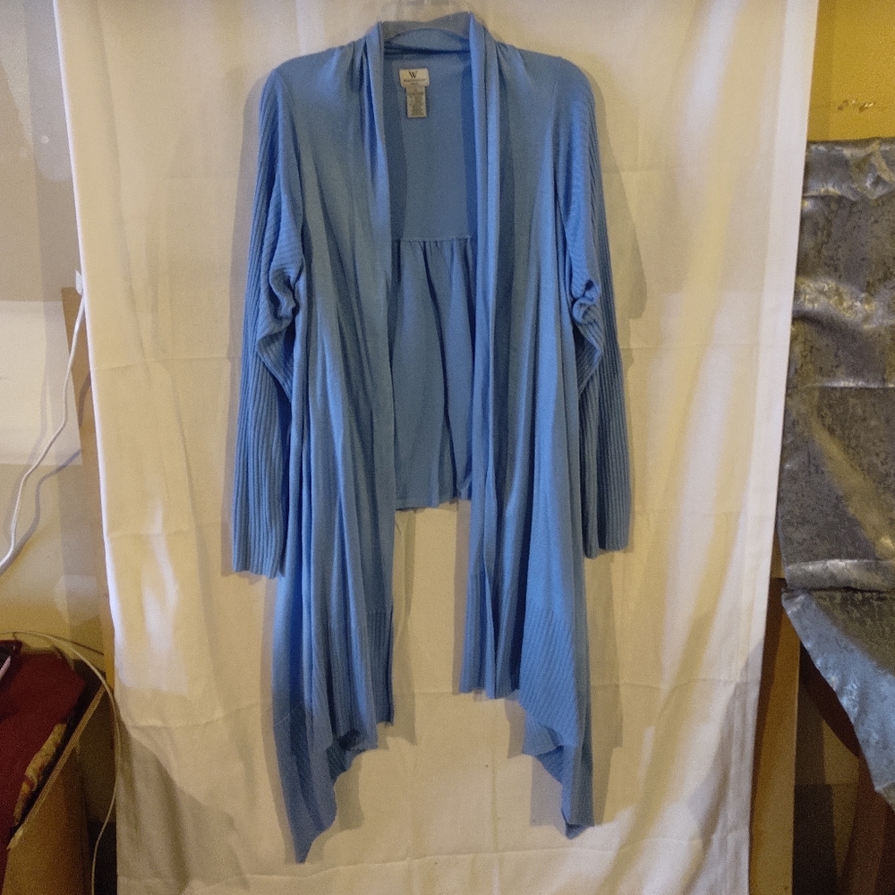Women's Perwinkle Blue Cardigan Sweater By Worthington Size 2x